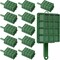 4 Pieces Floral Foam Cage Floral Foam for Fresh Flower Arrangement with Handle Rectangle Foam Blocks for Wedding Party Artificial Fresh Flowers, 12.4 x 3.35 x 5.12 Inch, Green